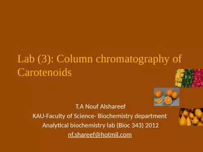 Lab (3): Column chromatography of