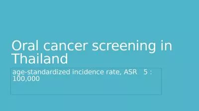 Oral cancer screening in Thailand