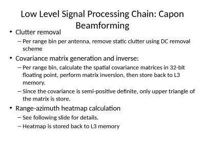 Low Level Signal Processing