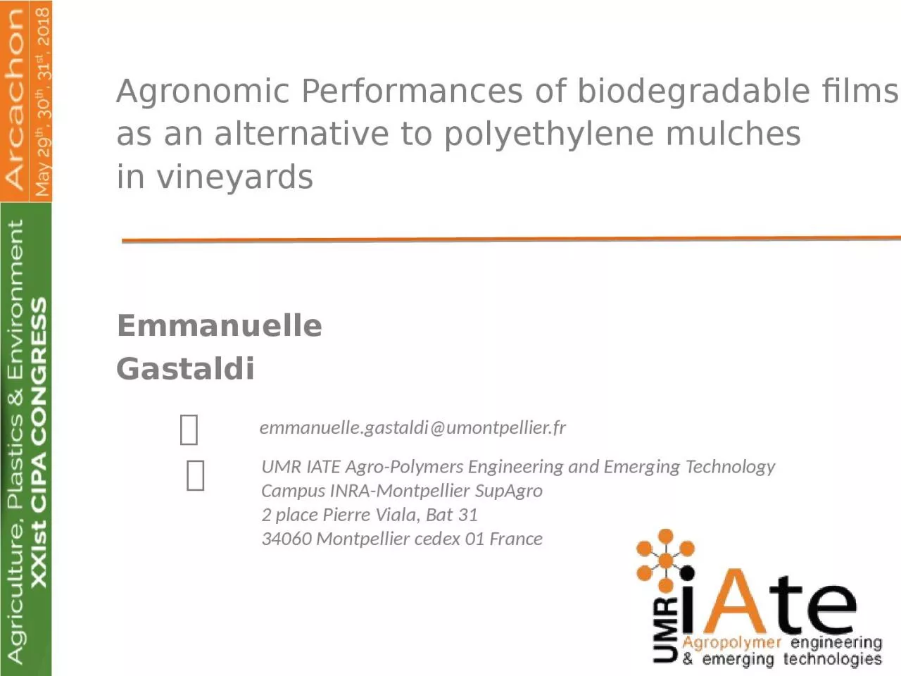 PPT-Agronomic Performances