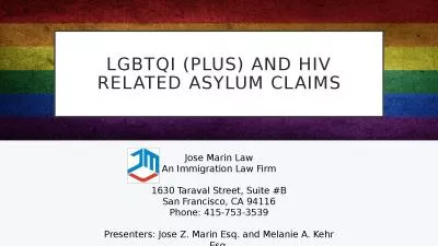 LGBTQI (PLUS) and HIV RELATED ASYLUM CLAIMS