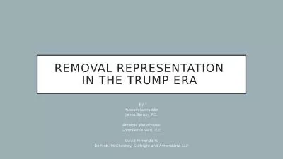 Removal Representation  in the trump era