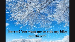 Brrrrr ! You want me to ride my bike