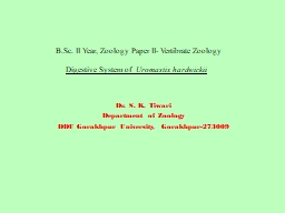 B.Sc. II Year, Zoology Paper II-