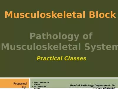 Practical Classes  Musculoskeletal Block