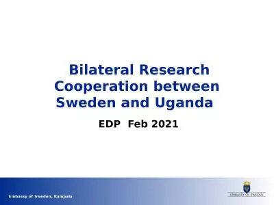 Bilateral Research Cooperation between Sweden and Uganda