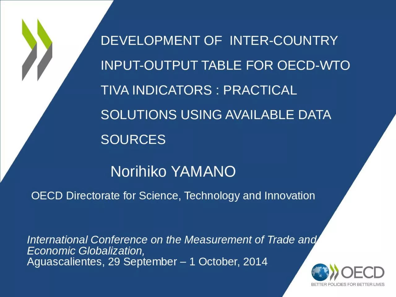Development of    Inter-country Input-Output Table for OECD-WTO