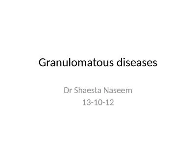 Granulomatous  diseases Dr