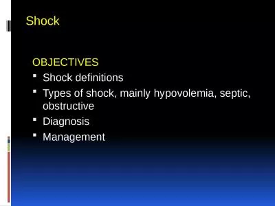 OBJECTIVES S hock definitions