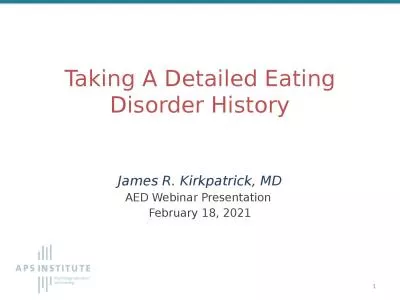 1 Taking A Detailed Eating Disorder History