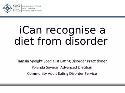 iCan recognise a diet from disorder