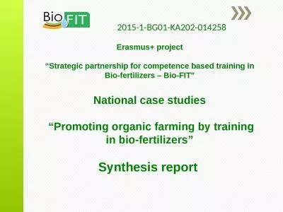 Erasmus+ project “Strategic partnership for competence based training in Bio-fertilizers