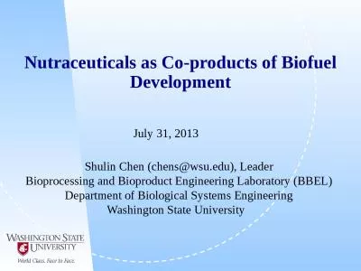 Nutraceuticals  as  Co-products of Biofuel