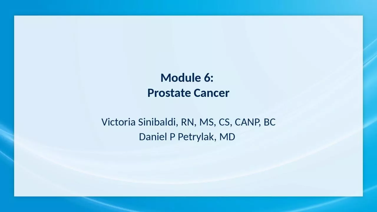 Module 6:  Prostate Cancer