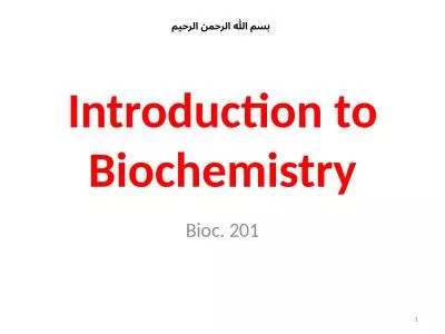 Introduction to Biochemistry