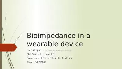 Bioimpedance in a wearable device