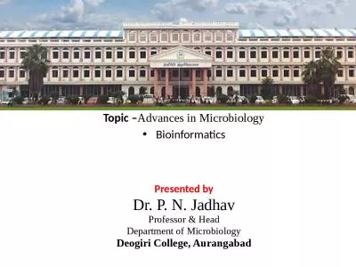 Topic  – Advances in Microbiology