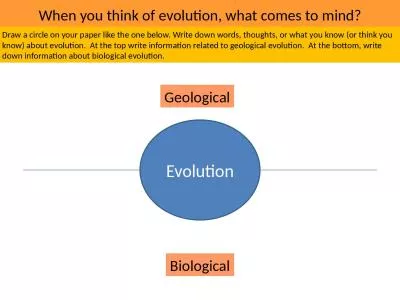 When you think of evolution, what comes to mind?