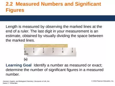 2.2  Measured  Numbers and Significant 	Figures