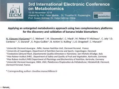 Applying an untargeted metabolomics approach using two complementary platforms for the discovery an