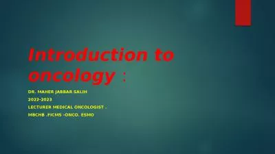 Introduction to oncology