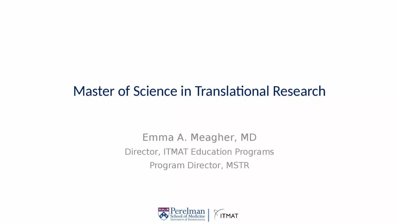 Master of Science in Translational Research