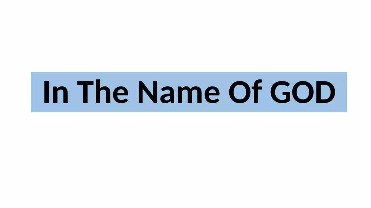 PPT-In The Name Of GOD A 29-year-old with