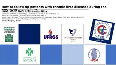 April  2020 How to follow up patients with chronic liver diseases during the COVID-19