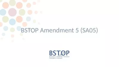 BSTOP  Amendment 5 (SA05)