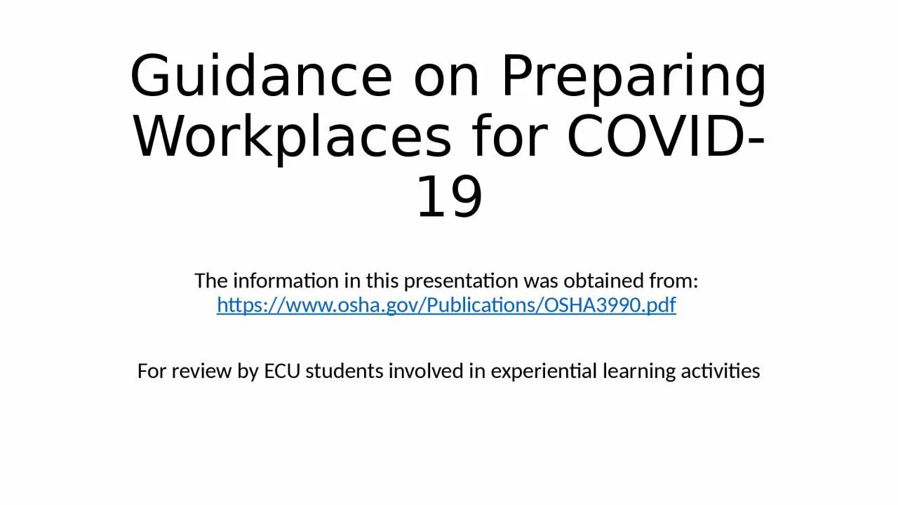 PPT-Guidance on Preparing Workplaces for COVID-19