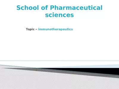 School of Pharmaceutical sciences