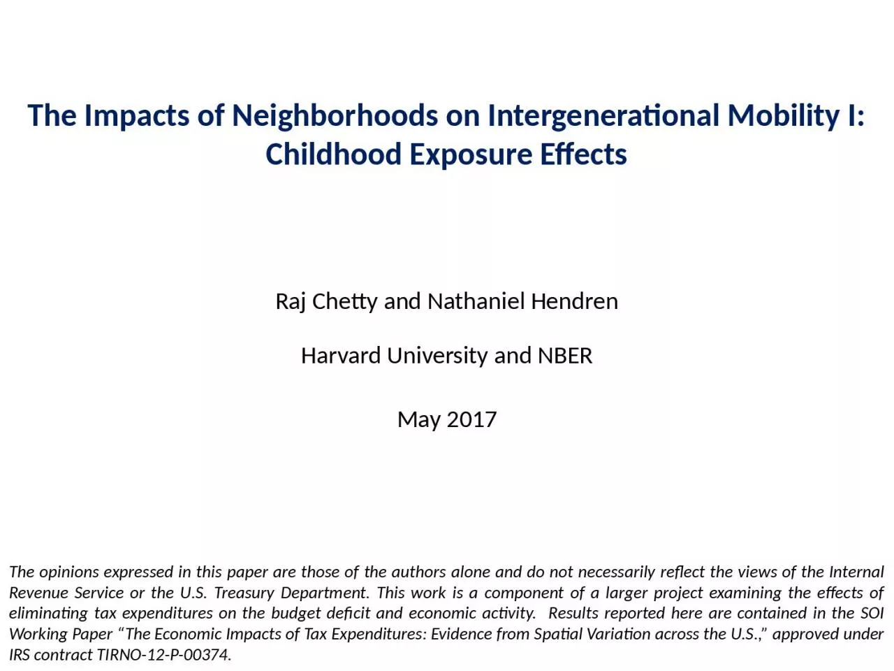 PPT-Raj Chetty and Nathaniel Hendren