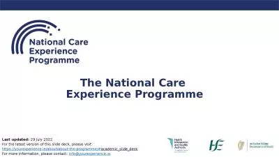 The National Care  Experience Programme