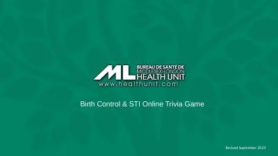 Birth Control & STI Online Trivia Game