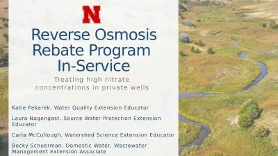 Reverse Osmosis Rebate Program