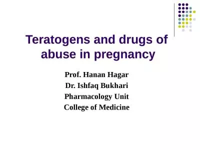 Teratogens and drugs of