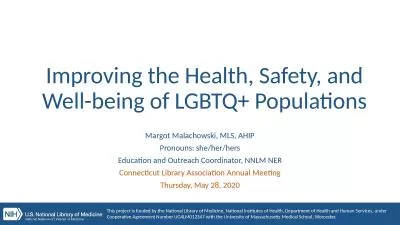 Improving the Health, Safety, and Well-being of LGBTQ+ Populations