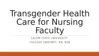 Transgender Health Care for Nursing Faculty