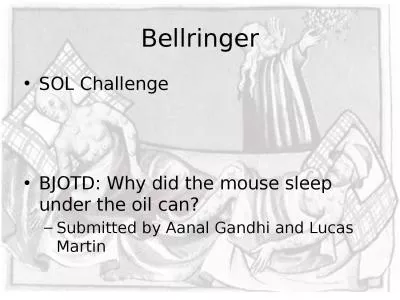 Bellringer SOL Challenge