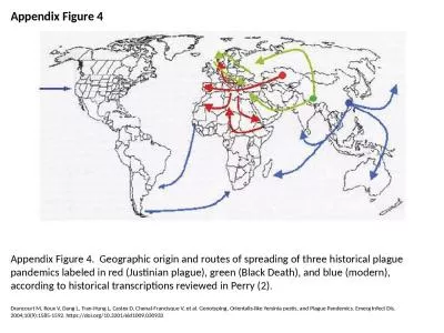 Appendix Figure 4 Appendix Figure 4. 	Geographic origin and routes of spreading of three historical