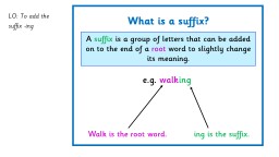 LO: To add the  suffix -