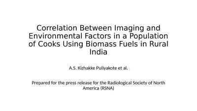 Correlation Between Imaging and Environmental Factors in a Population of Cooks Using Biomass