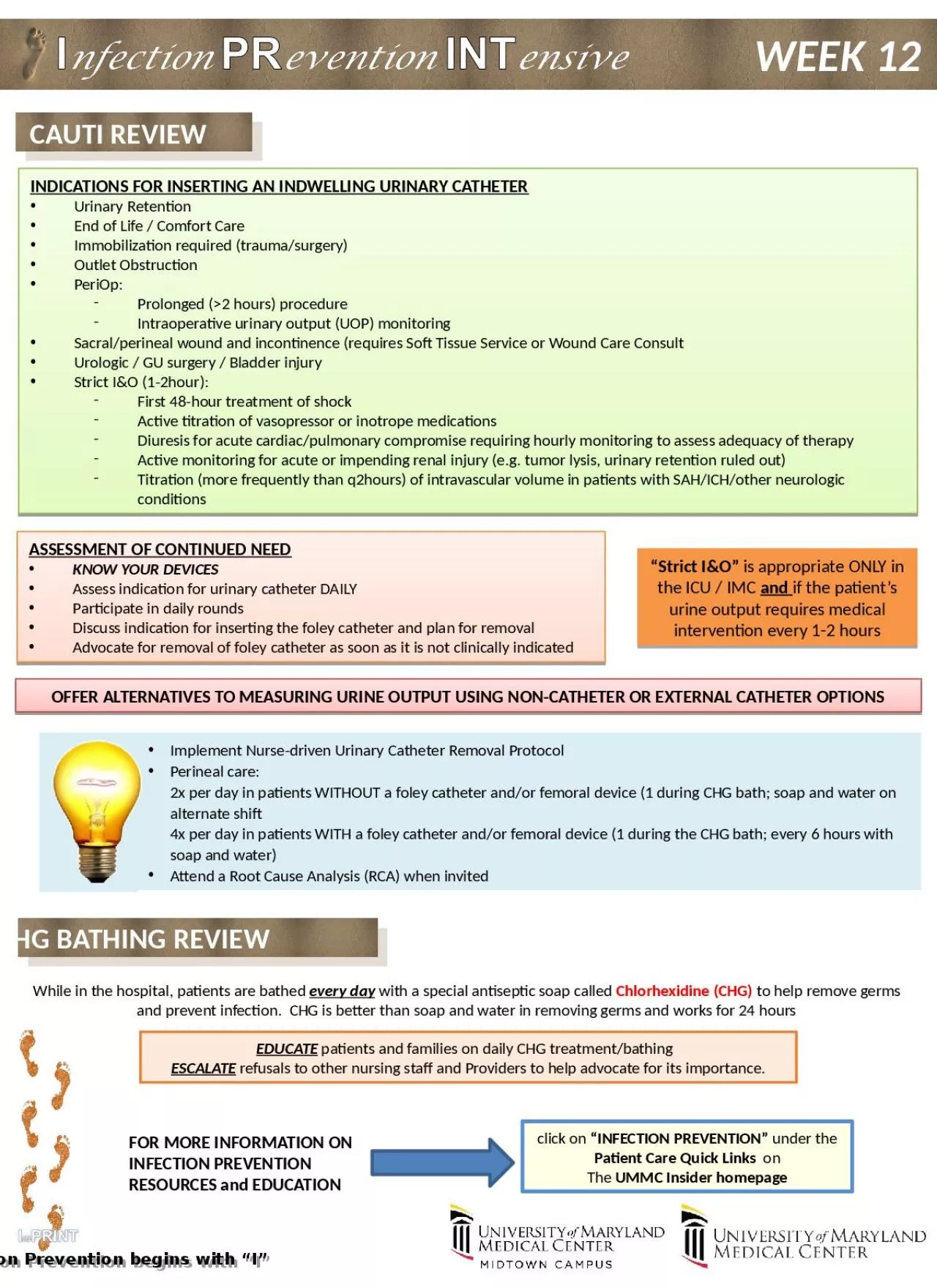 PPT-CAUTI REVIEW WEEK 12 CHG BATHING REVIEW