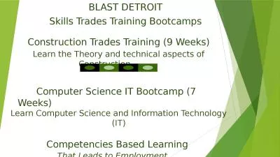 BLAST DETROIT Skills Trades Training Bootcamps