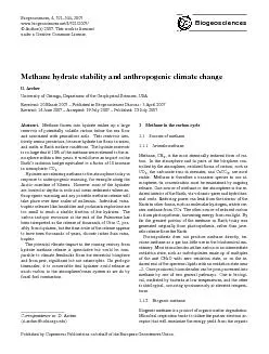522D.Archer:Methanehydratestabilityandanthropogenicclimatechange
...