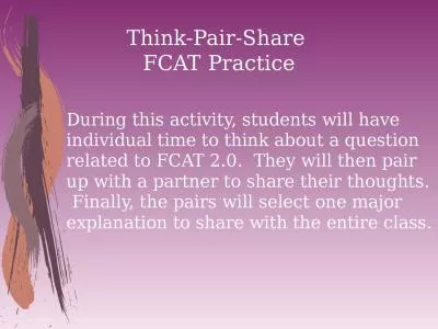Think-Pair-Share  FCAT Practice