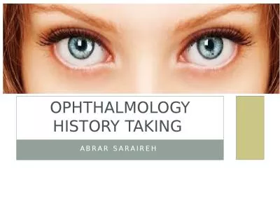Abrar saraireh  Ophthalmology History taking