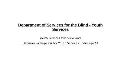 Department of Services for the Blind - Youth Services