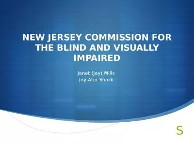 NEW JERSEY COMMISSION FOR THE BLIND AND VISUALLY IMPAIRED