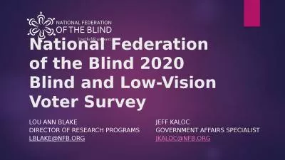 National Federation of the Blind 2020 Blind and Low-Vision Voter Survey
